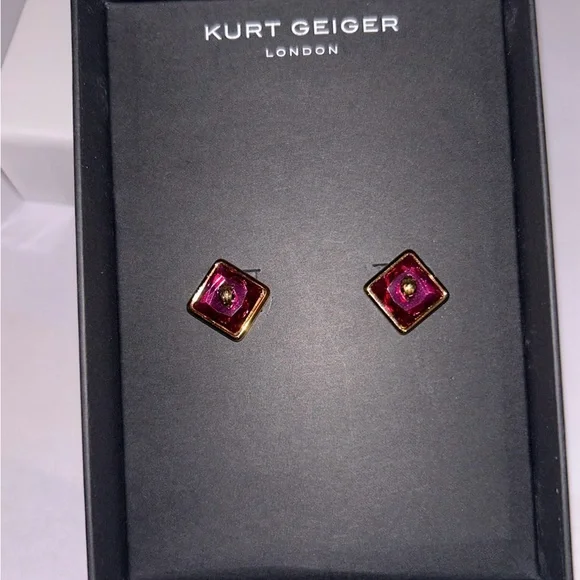 Kurt Geiger London Eagle Square Stud Earrings come in Kurt Geiger London box NWT - Picture 5 of 7